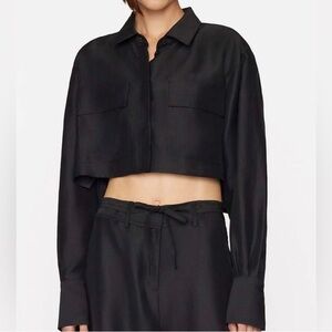Frame Denim Cropped Safari Shirt